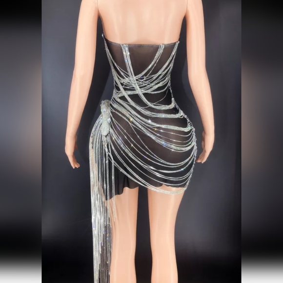 Angel Brinks Tokyo Bejeweled Diamond Birthday New Year Mini Strapless Dress - Picture 5 of 16